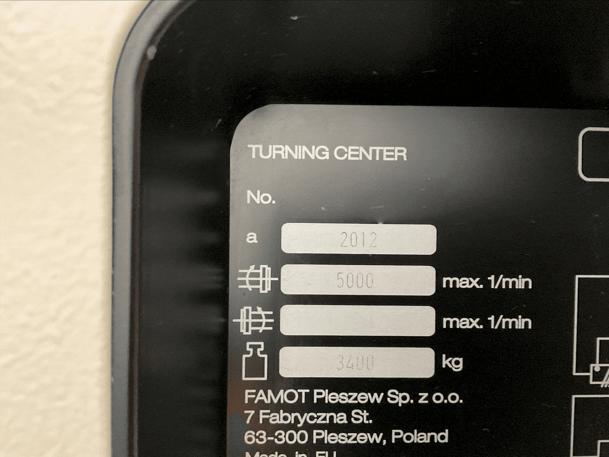 Koneen DMG MORI CTX 310 ecoline tyyppikilpi