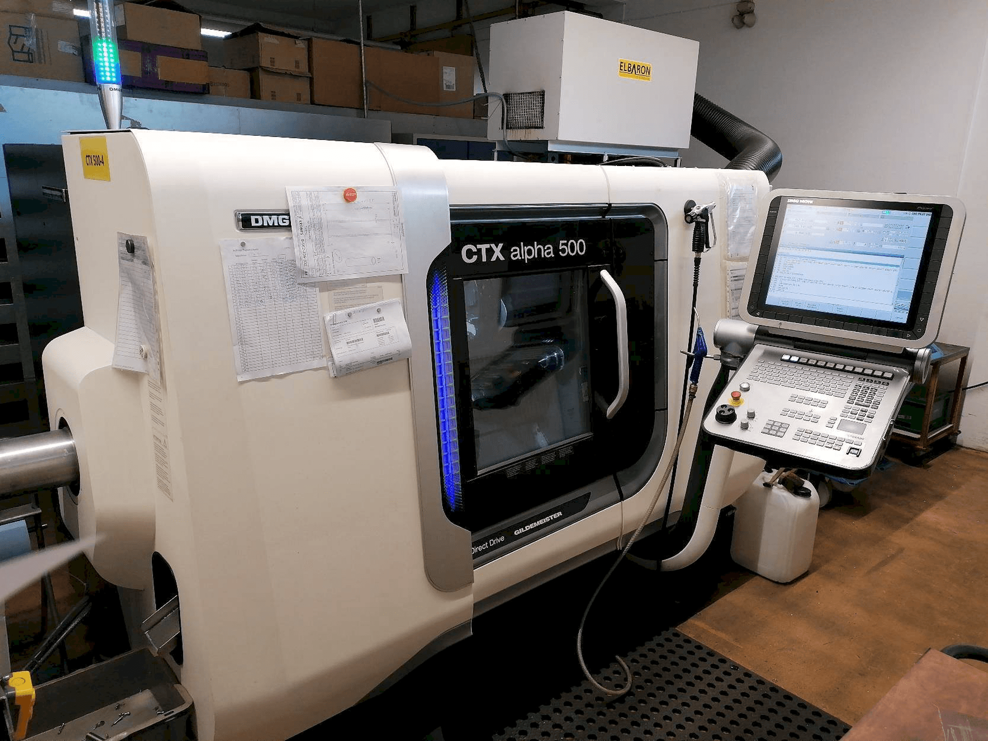 Koneen DMG CTX Alpha 500 etunäkymä