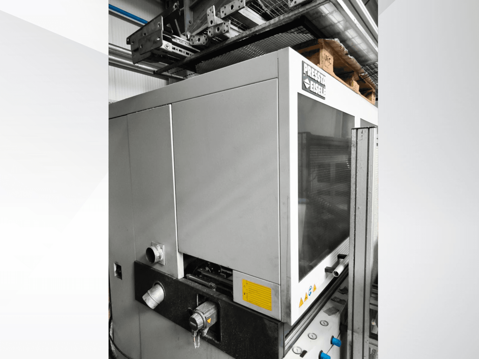 Metallipyörösaha PRESSTA EISELE Profilma 400 V, sivukuva, jossa korostuvat ohjauspaneeli ja mekaaniset yksityiskohdat.