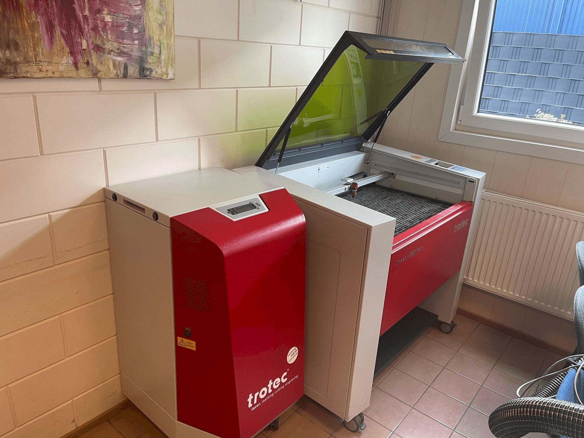 Koneen Trotec Speedy 360 flexx etunäkymä