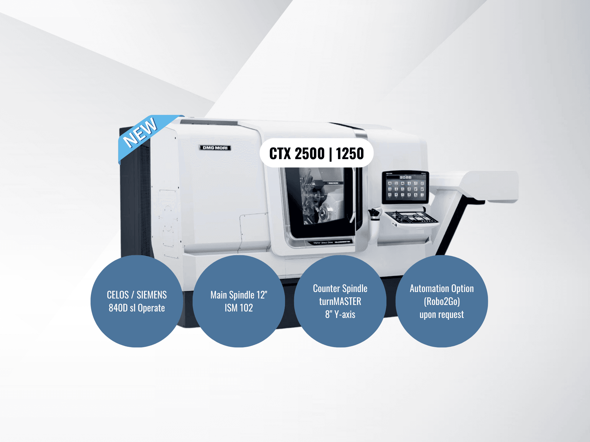 Koneen DMG MORI CTX 2500/1250 etunäkymä