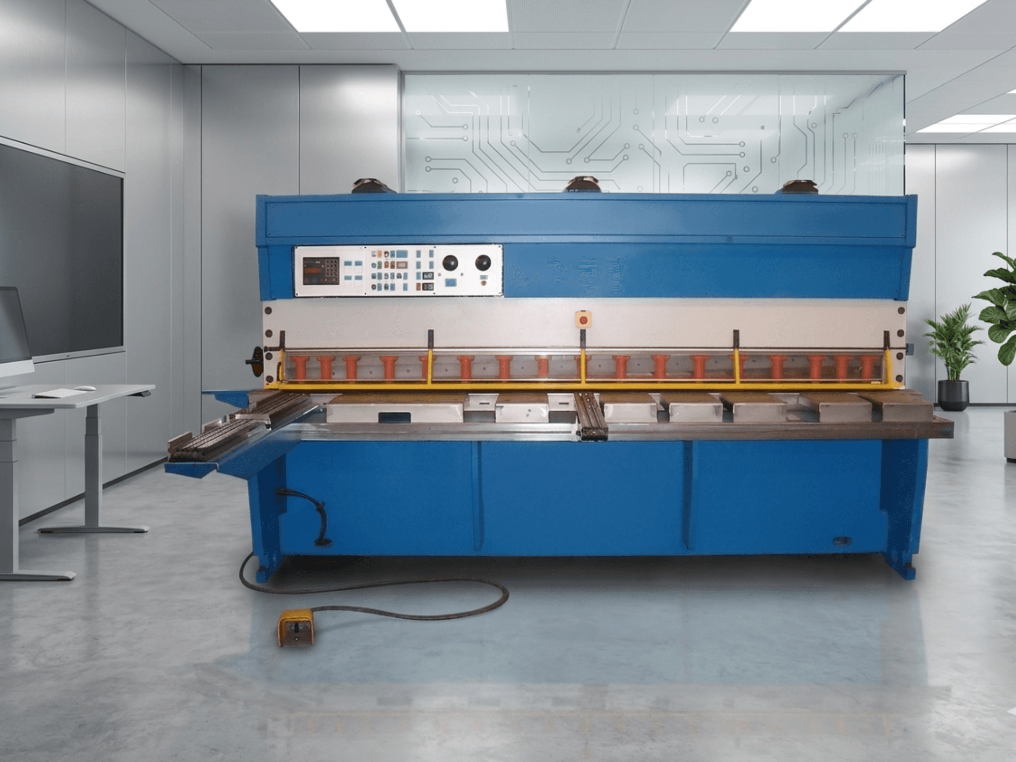 GASPARINI CO 3006 hydraulinen leikkauskone, etukuva, jossa on ohjauspaneeli ja metallinleikkausalue, modernissa työtilassa.